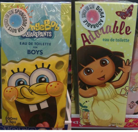 Spongebob and Dora perfumes