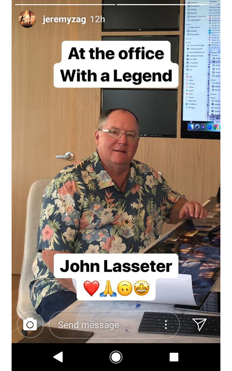 Jeremy Zag expressed more love for Lasseter on his Instagram Stories.