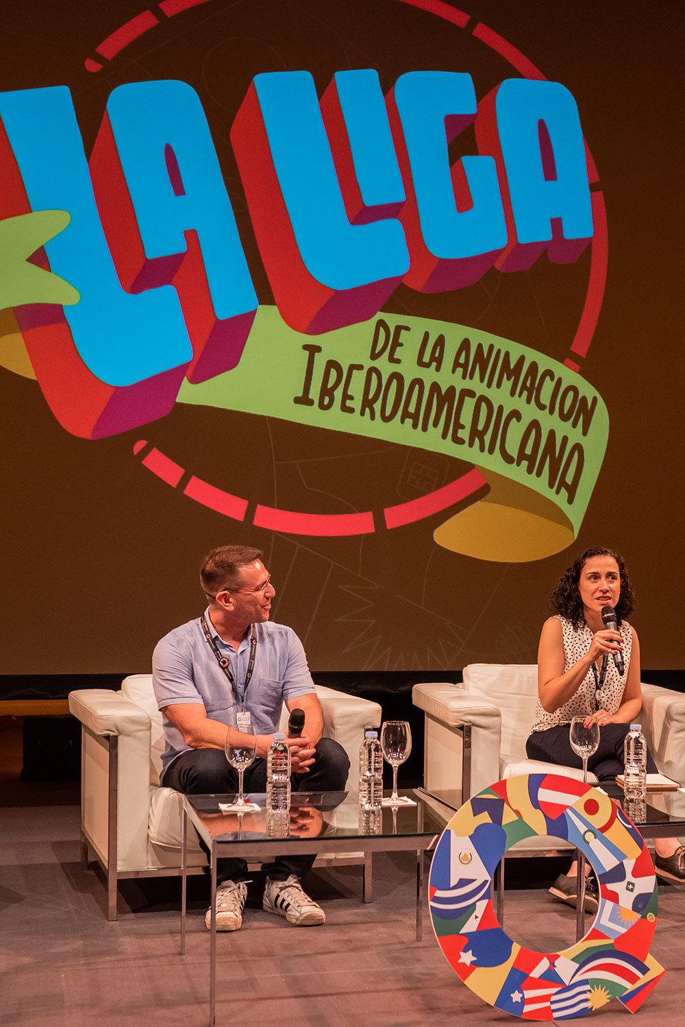 Pixelatl's José Iñesta and Animation! at Ventana Sur's Silvina Cornillon announce the new initiative La Liga.