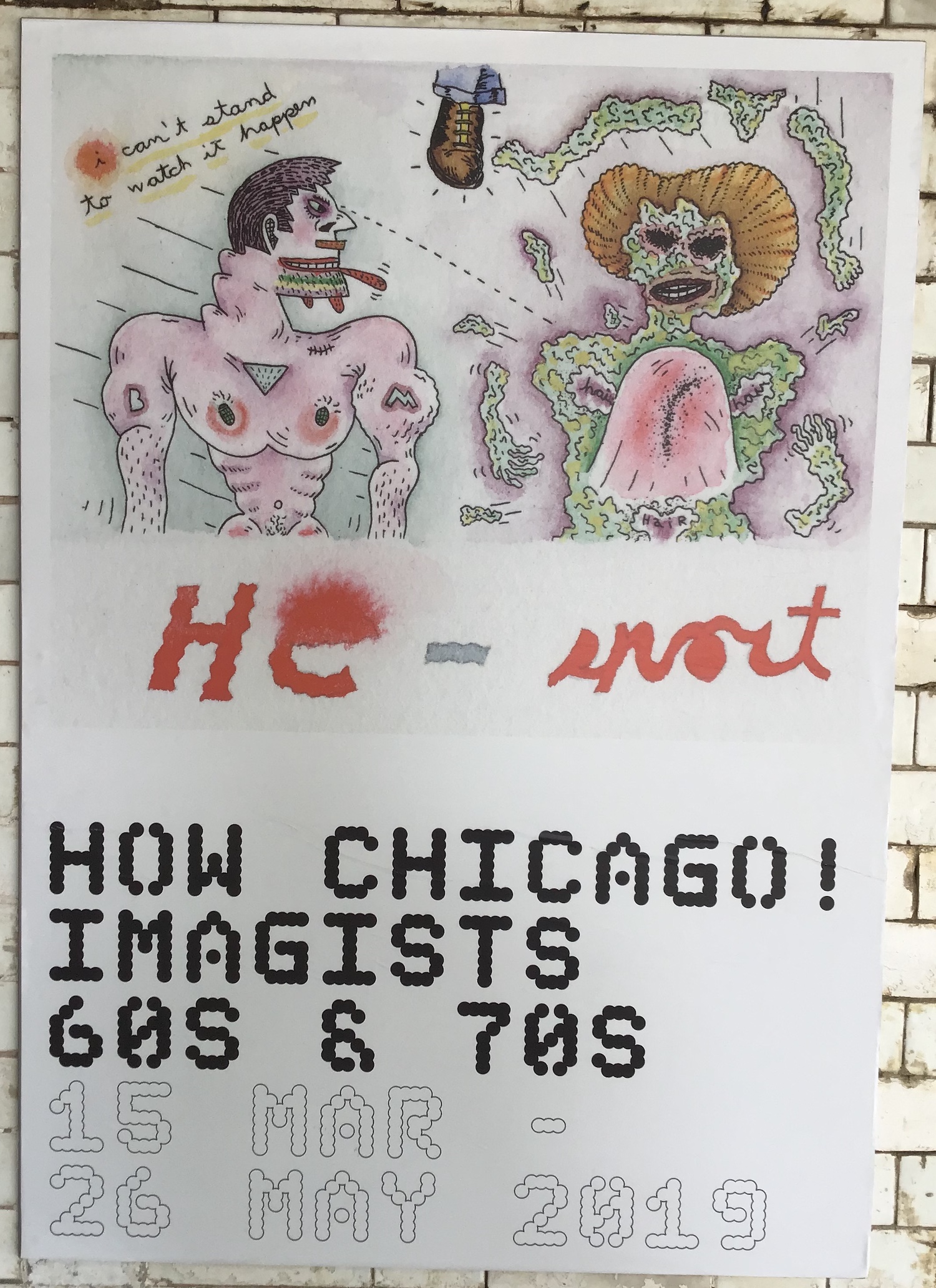 A poster for the Chicago Imagists' exhibition at Goldsmiths.