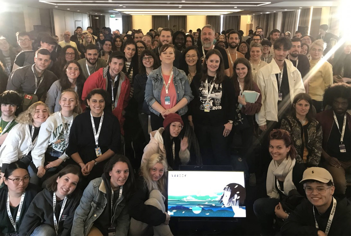A photo of the attendees at the 2019 Annecy International Animation Film Festival's Master Your Career in Animation/VFX panel, which drew students from all over the world. Photo by Angelica Vergel.