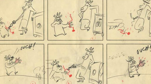 Tex Avery storyboard for Deputy Droopy