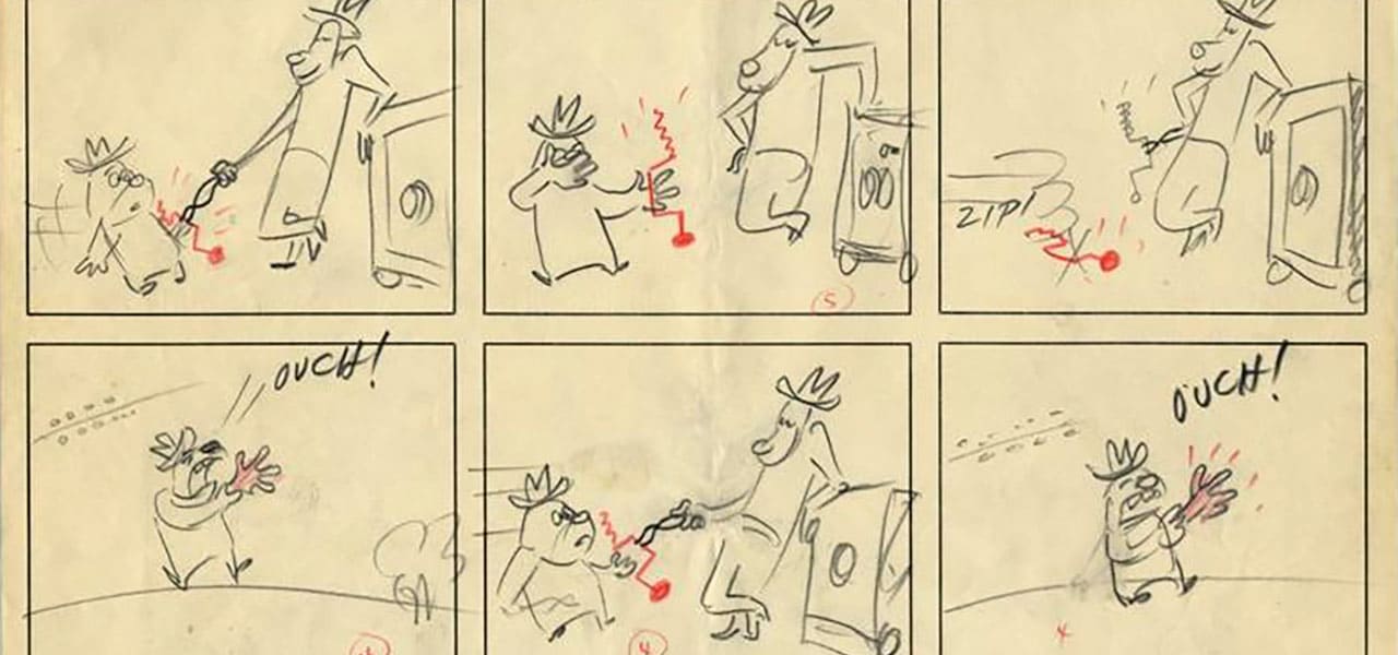 Tex Avery storyboard for Deputy Droopy