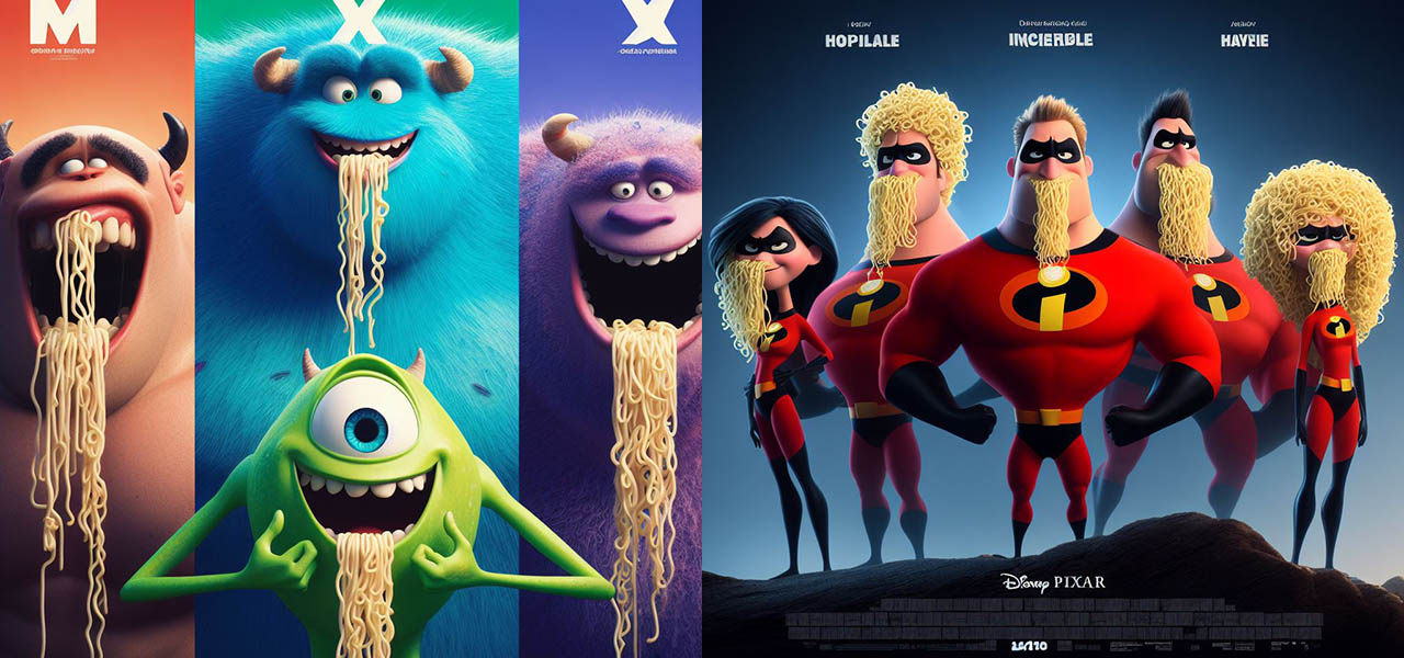 Pixar style images created with Microsoft's Bing Image Creator.