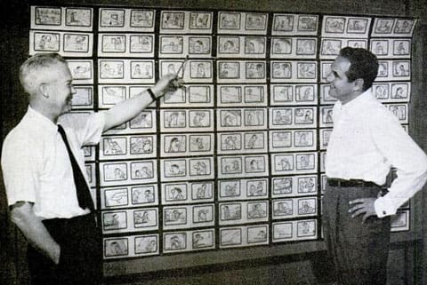 william hanna and joseph barbera working on the storyboard of their animations