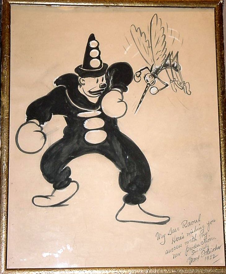 An original Koko the Clown drawing, apparently related to (or for) the 1922...