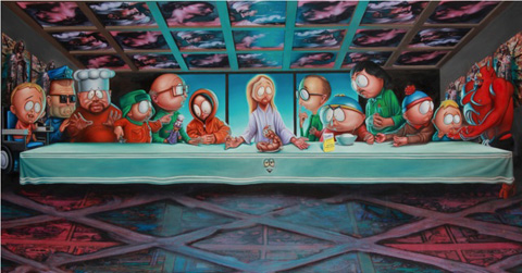 â€œLast Supper in South Parkâ€ painting by Ron English
