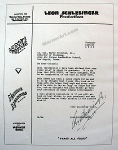 Leon Schlesinger letter